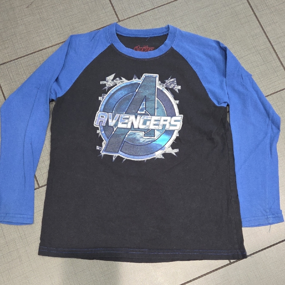 Marvel Avengers Blue and Black Long Sleeve Tee